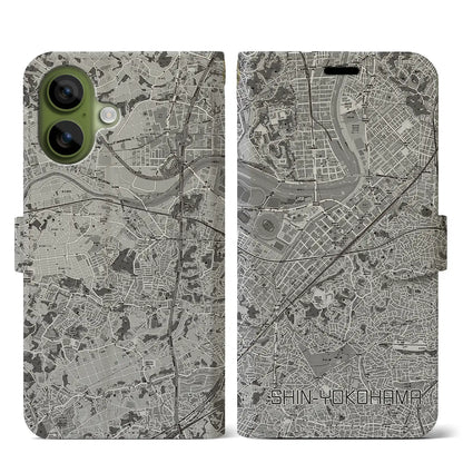 【新横浜（神奈川県）】地図柄iPhoneケース（手帳タイプ）