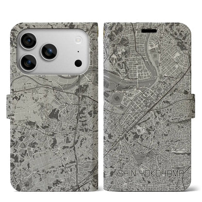 【新横浜（神奈川県）】地図柄iPhoneケース（手帳タイプ）