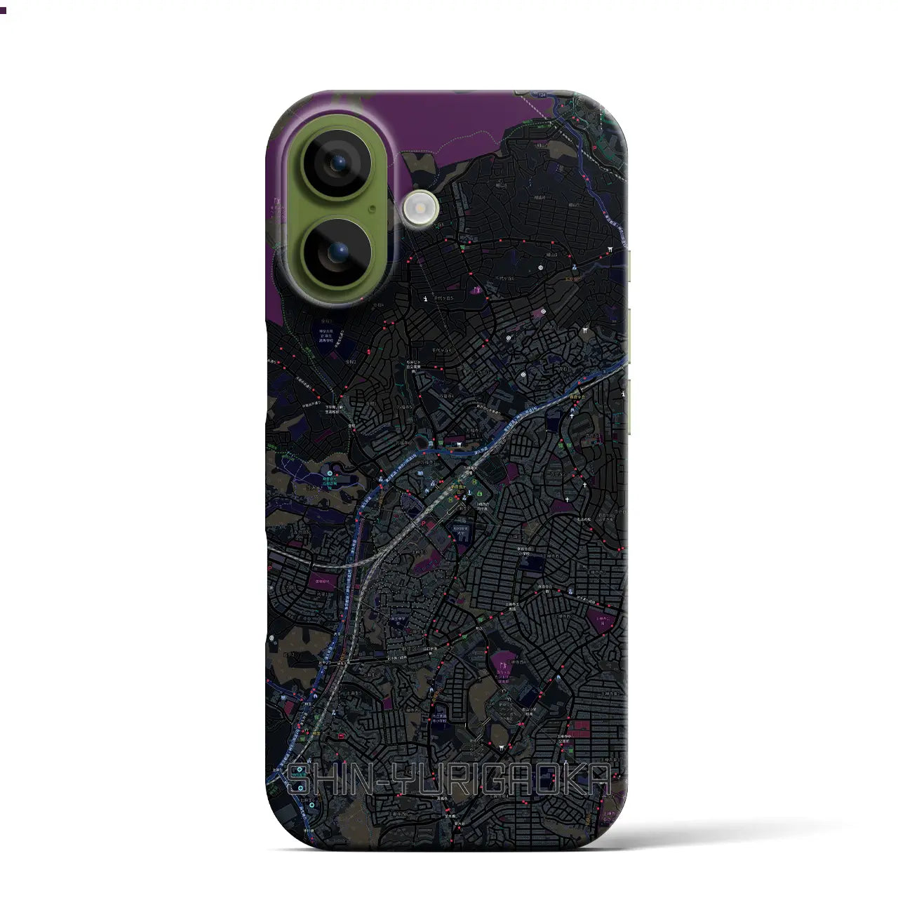 【新百合ヶ丘（神奈川県）】地図柄iPhoneケース（バックカバータイプ）