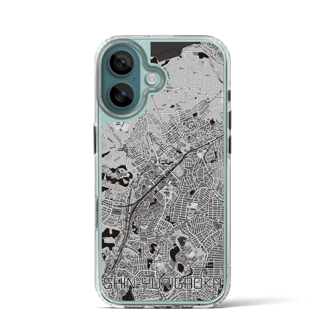 【新百合ヶ丘(神奈川県)】地図柄iPhoneケース(MagSafeタイプ)モノトーン・iPhone 16 Pro 用