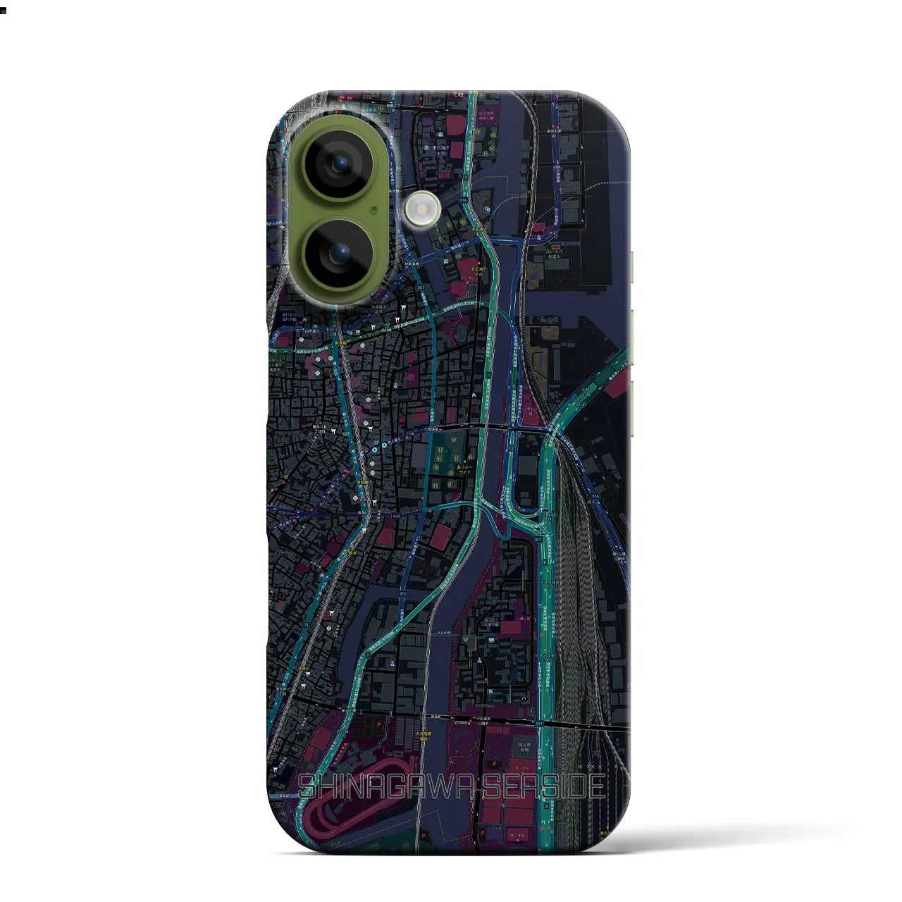 【品川シーサイド（東京都）】地図柄iPhoneケース（バックカバータイプ）