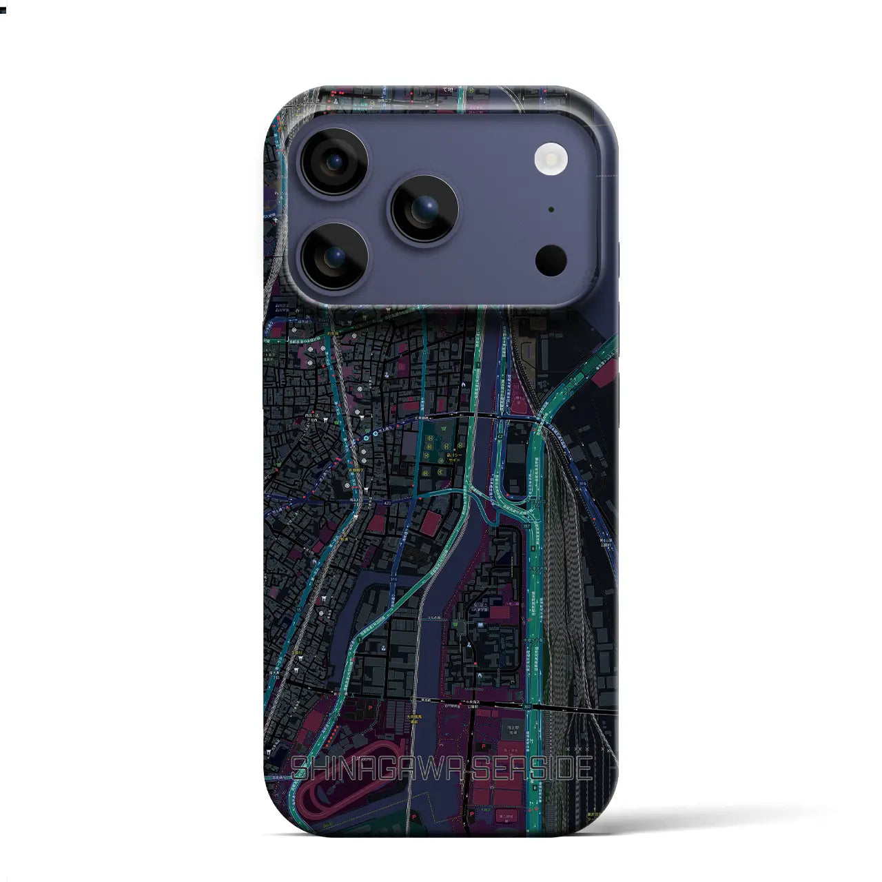 【品川シーサイド（東京都）】地図柄iPhoneケース（バックカバータイプ）