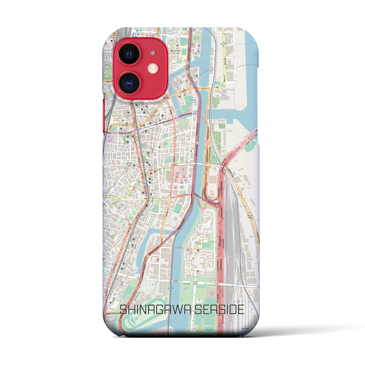 【品川シーサイド（東京都）】地図柄iPhoneケース（バックカバータイプ）