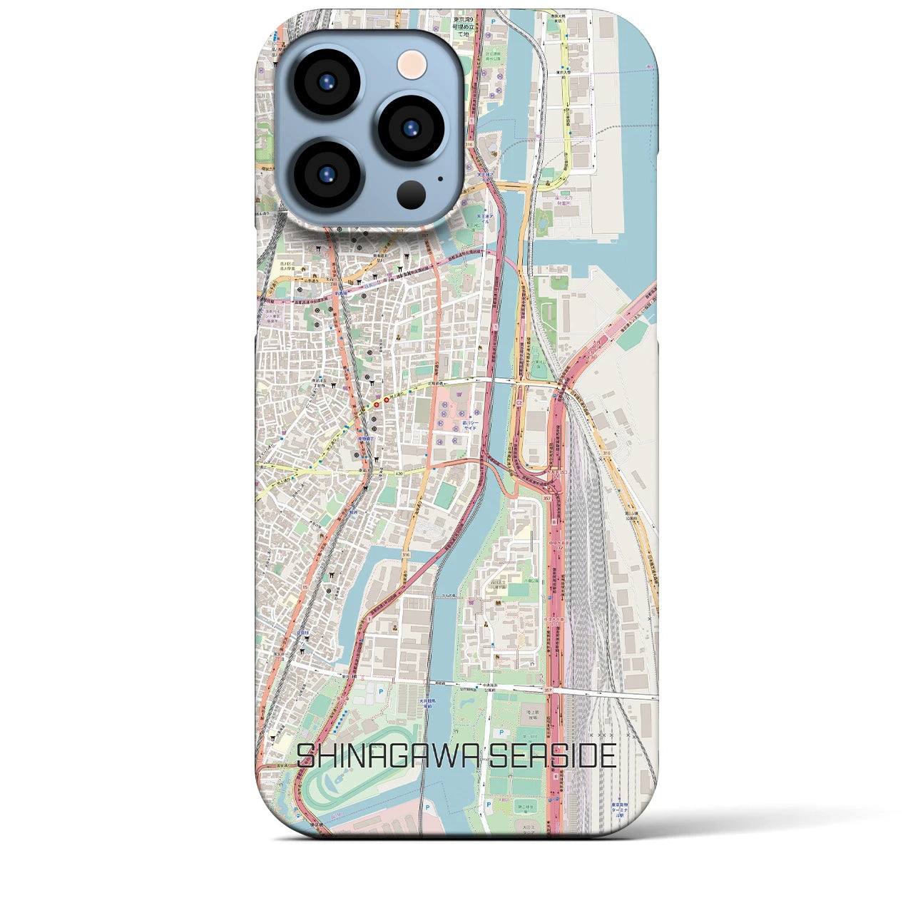 【品川シーサイド（東京都）】地図柄iPhoneケース（バックカバータイプ）