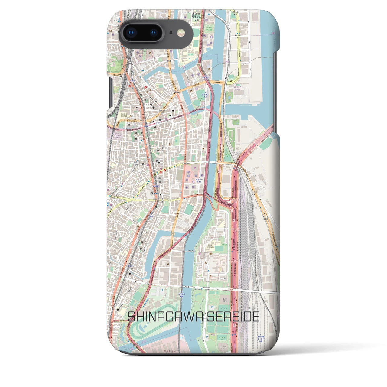 【品川シーサイド（東京都）】地図柄iPhoneケース（バックカバータイプ）