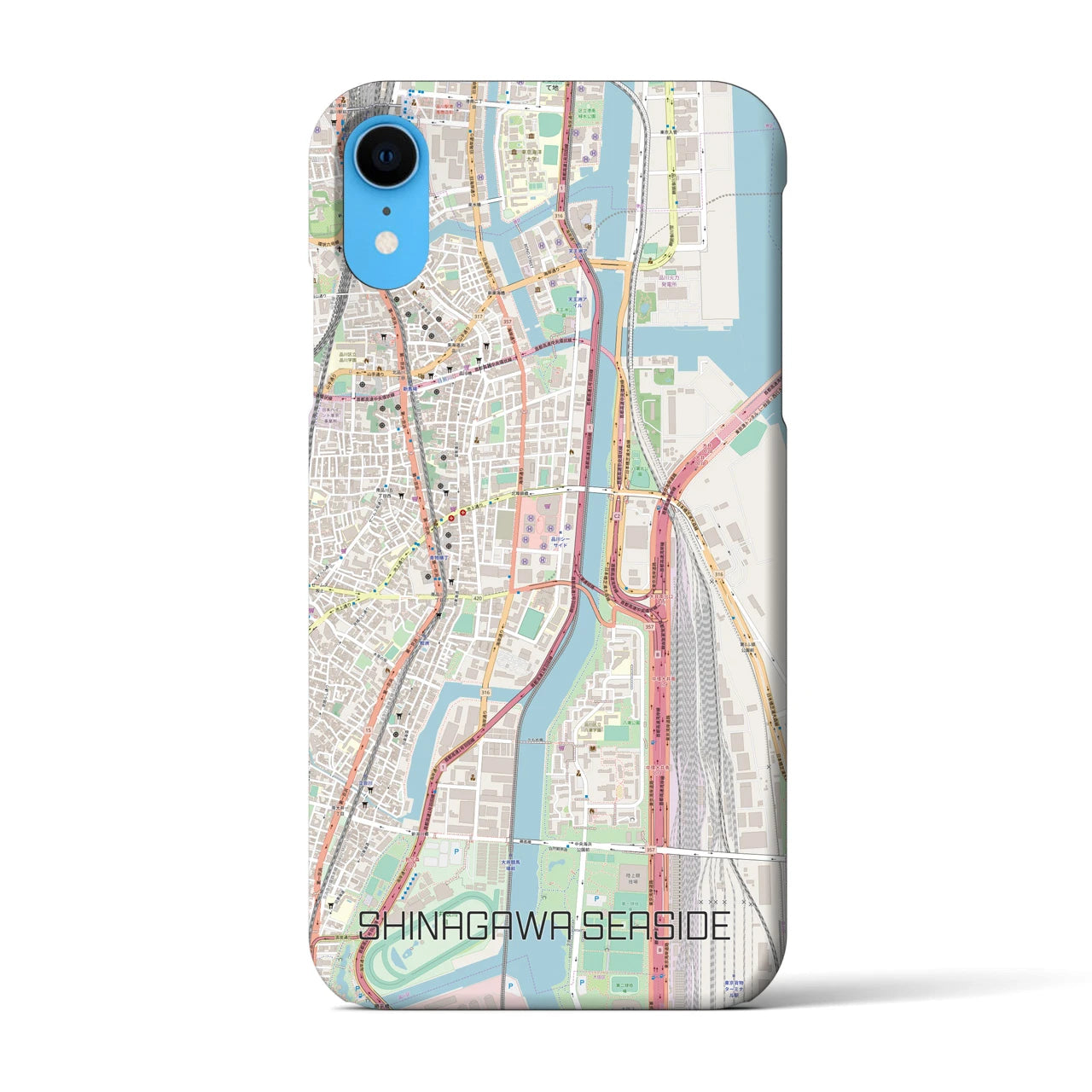 【品川シーサイド（東京都）】地図柄iPhoneケース（バックカバータイプ）