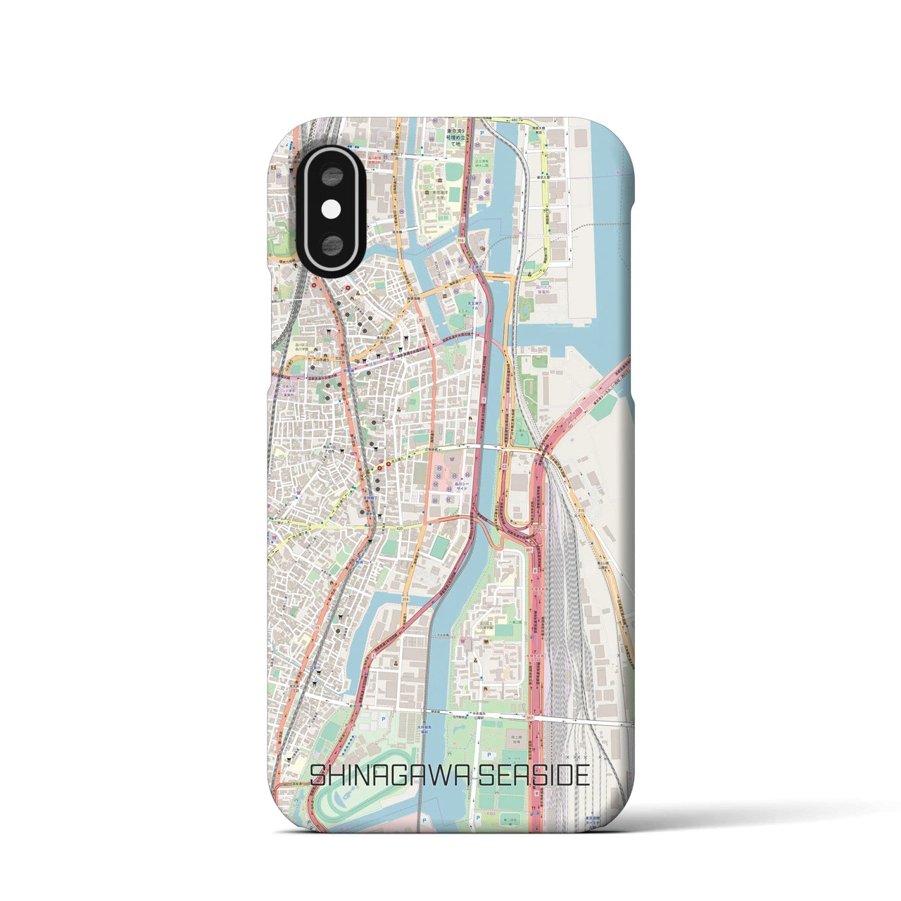 【品川シーサイド（東京都）】地図柄iPhoneケース（バックカバータイプ）