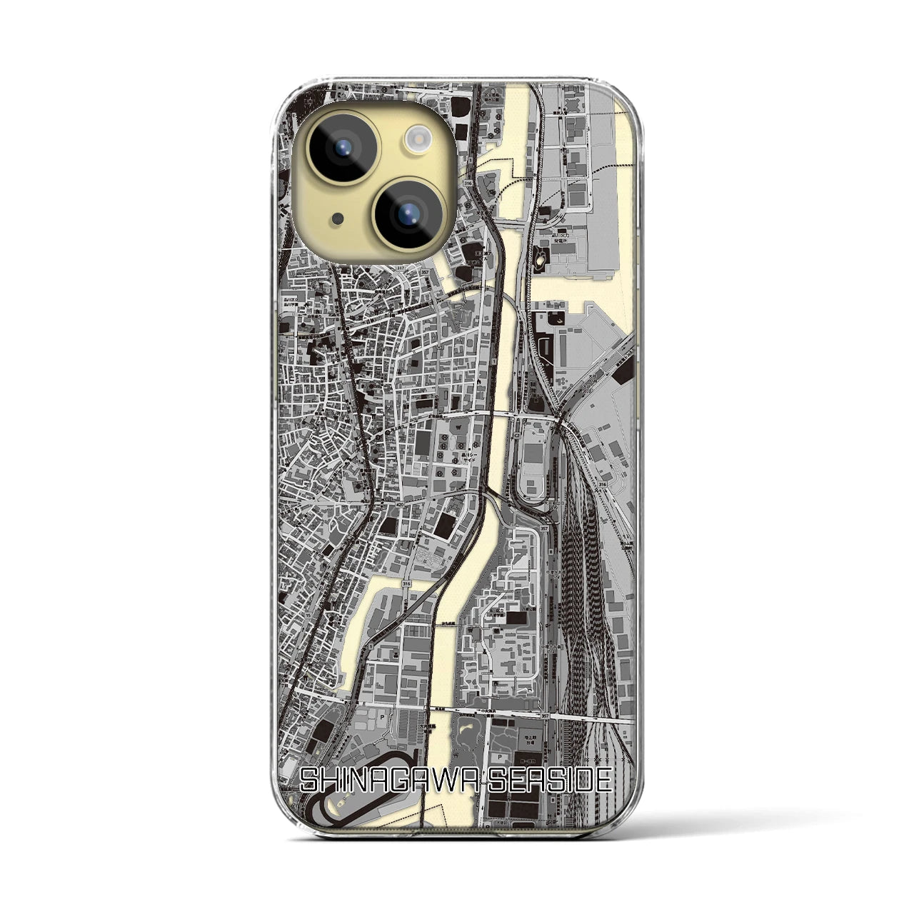 【品川シーサイド（東京都）】地図柄iPhoneケース（クリアタイプ）
