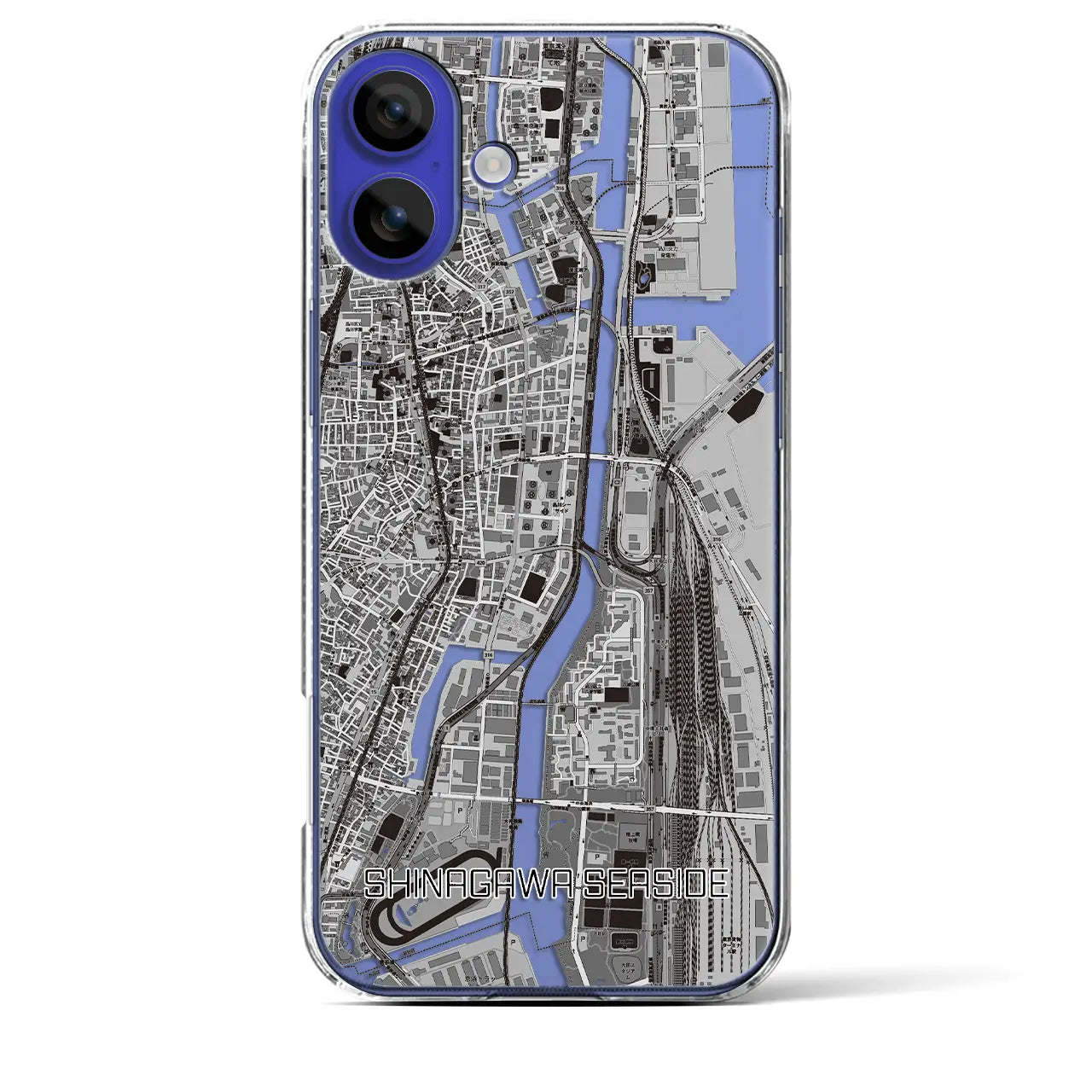 【品川シーサイド（東京都）】地図柄iPhoneケース（クリアタイプ）モノトーン・iPhone 16 Pro Max 用