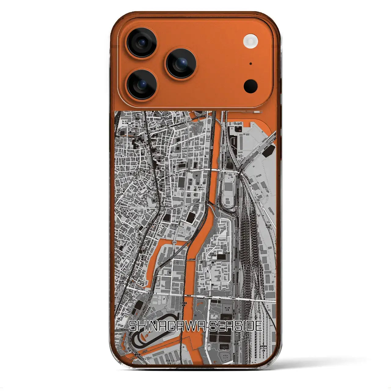 【品川シーサイド（東京都）】地図柄iPhoneケース（クリアタイプ）モノトーン・iPhone 17 Pro Max 用