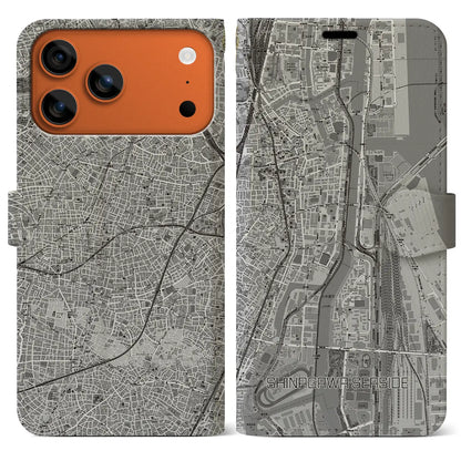 【品川シーサイド（東京都）】地図柄iPhoneケース（手帳タイプ）