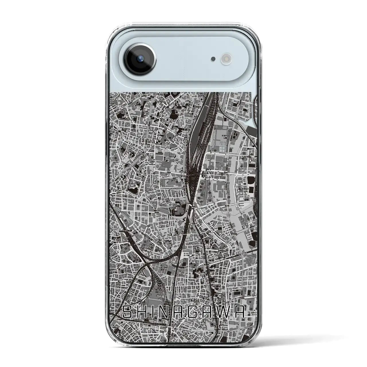 【品川（東京都）】地図柄iPhoneケース（クリアタイプ）モノトーン・iPhone 17 Pro Max 用