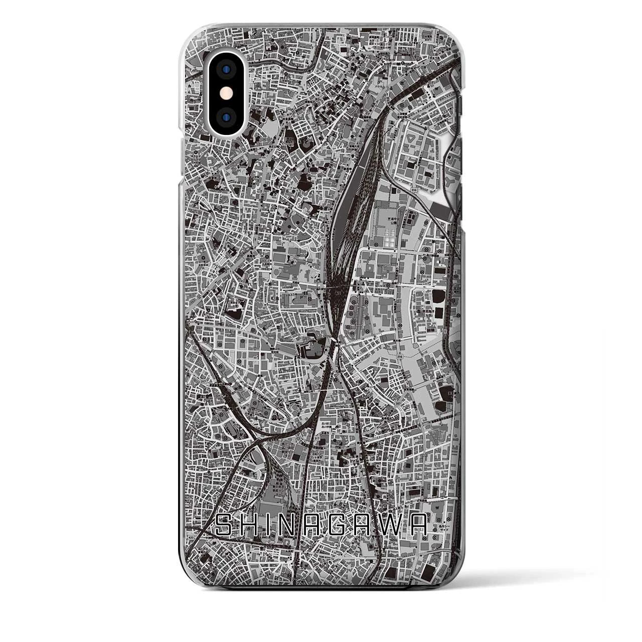 【品川（東京都）】地図柄iPhoneケース（クリアタイプ）モノトーン・iPhone XS Max 用