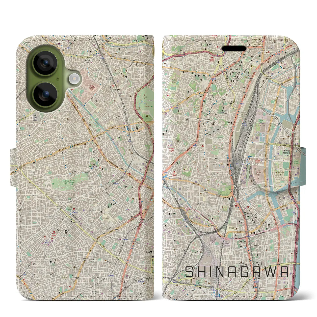 【品川（東京都）】地図柄iPhoneケース（手帳タイプ）