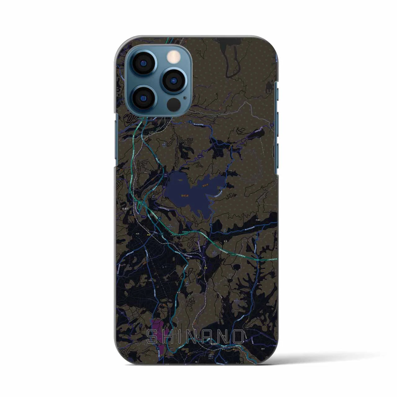 【信濃（長野県）】地図柄iPhoneケース（バックカバータイプ）