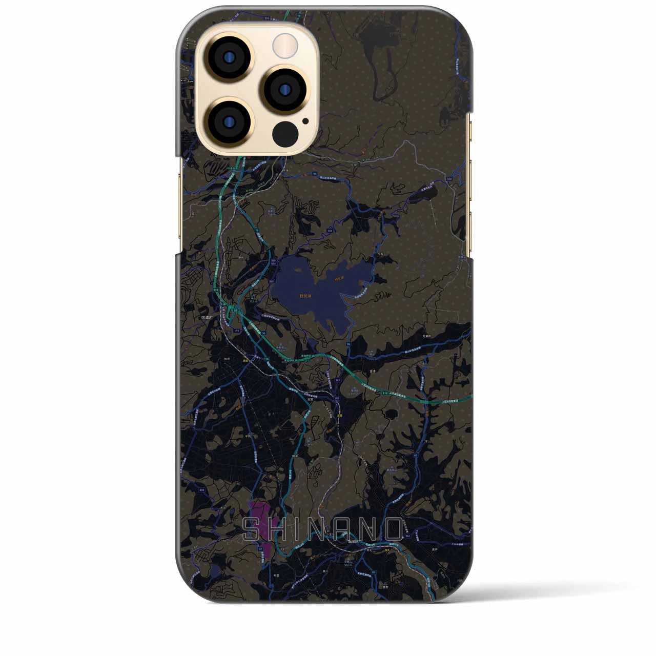 【信濃（長野県）】地図柄iPhoneケース（バックカバータイプ）