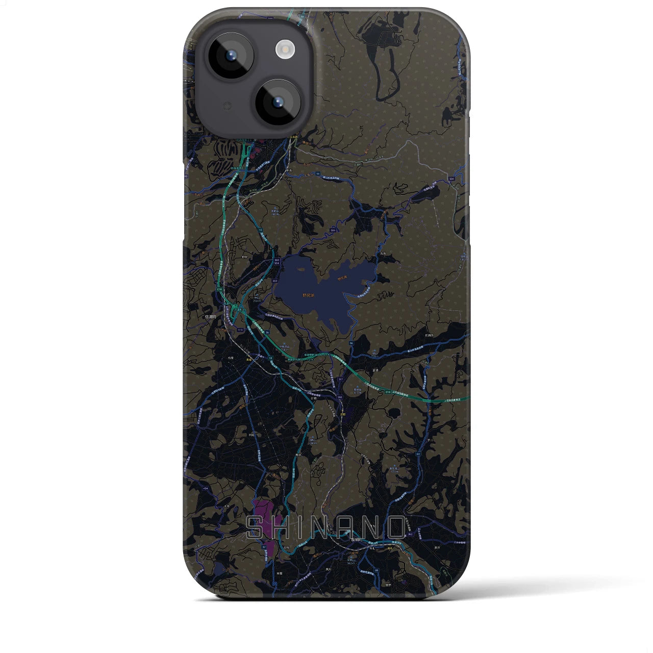 【信濃（長野県）】地図柄iPhoneケース（バックカバータイプ）