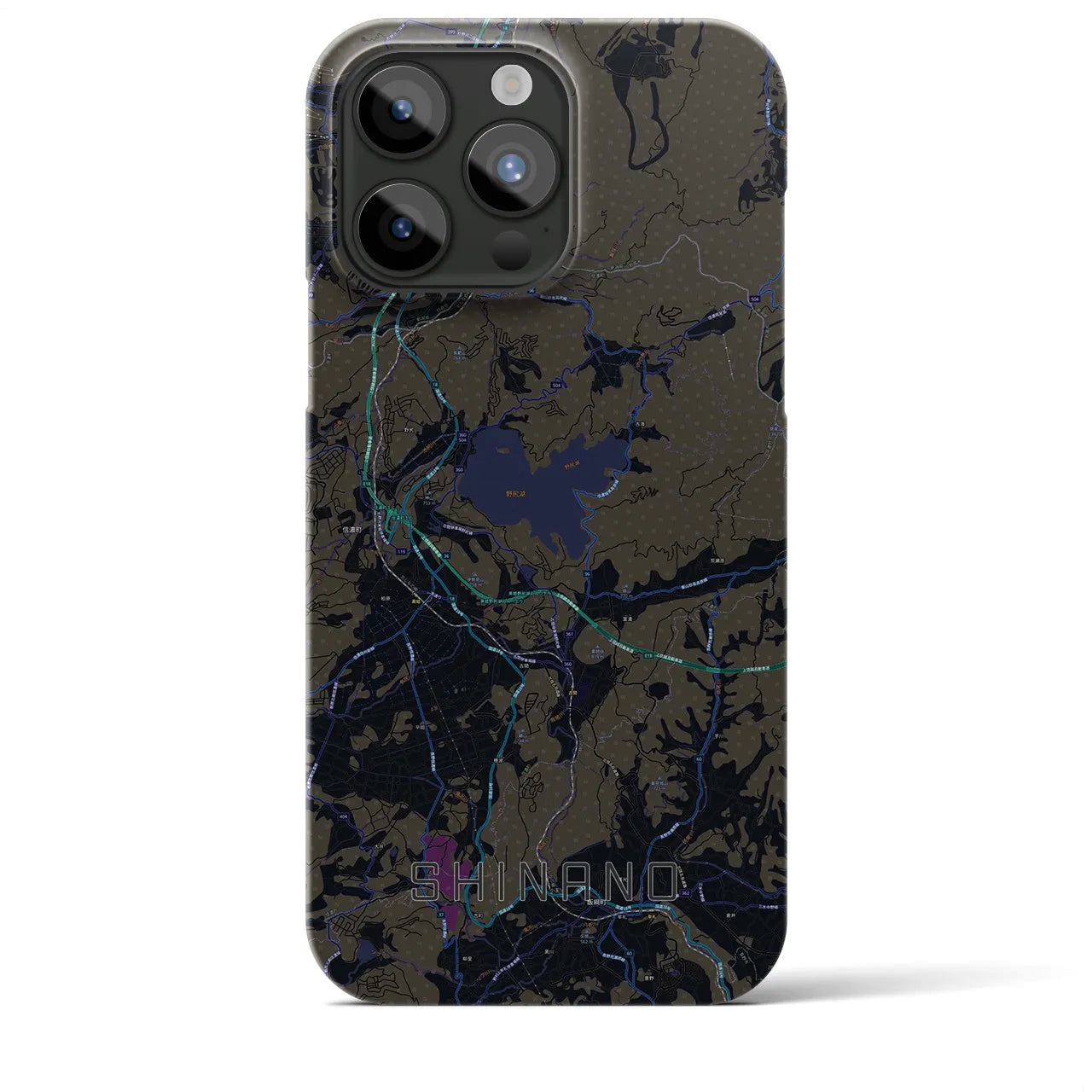 【信濃（長野県）】地図柄iPhoneケース（バックカバータイプ）