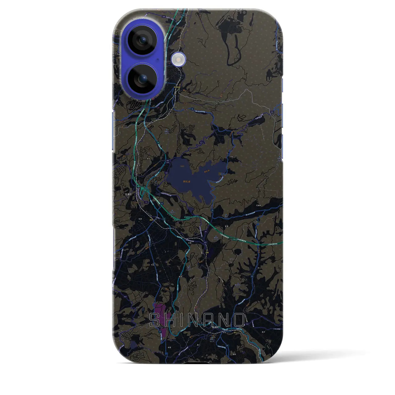 【信濃（長野県）】地図柄iPhoneケース（バックカバータイプ）