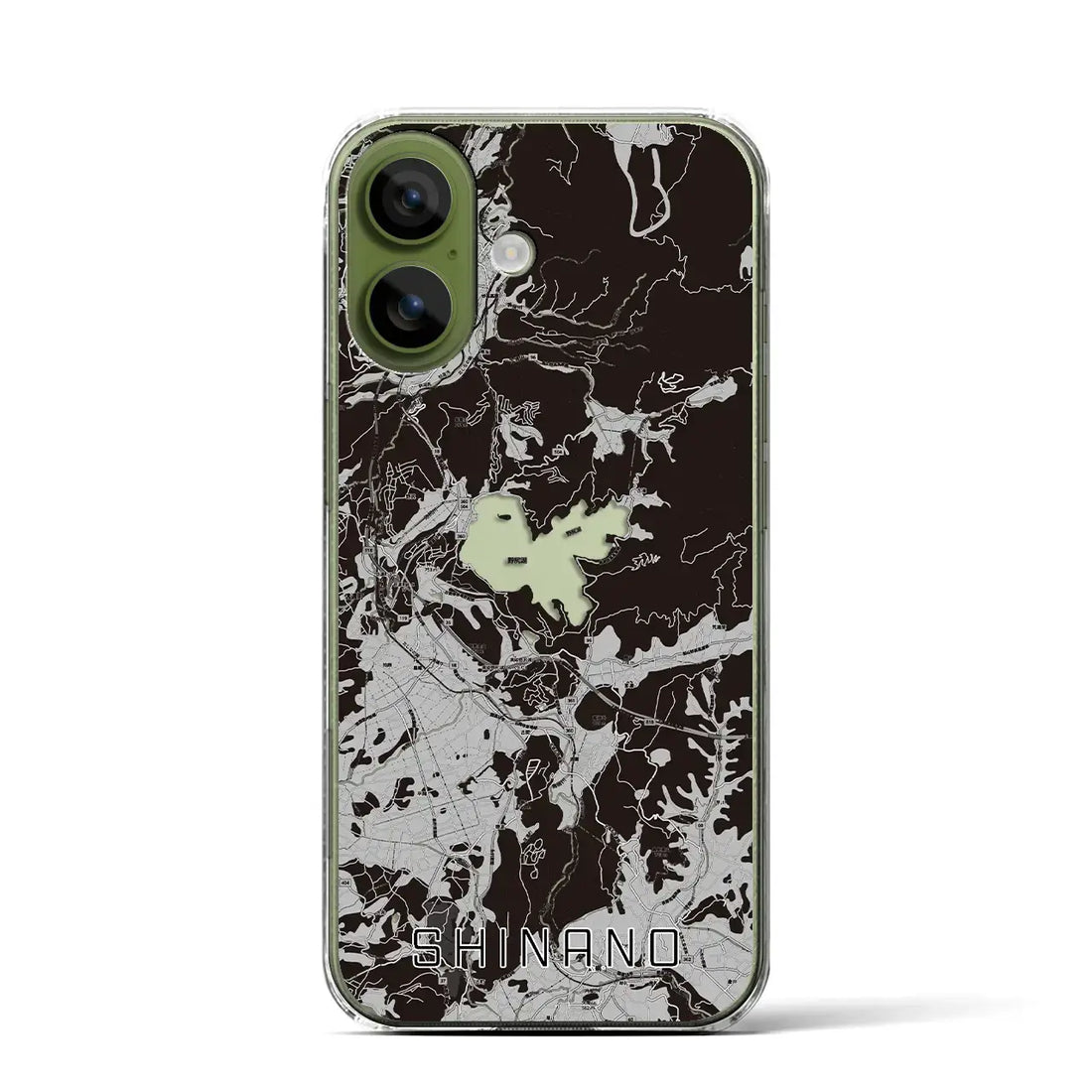 【信濃（長野県）】地図柄iPhoneケース（クリアタイプ）モノトーン・iPhone 17 Pro Max 用