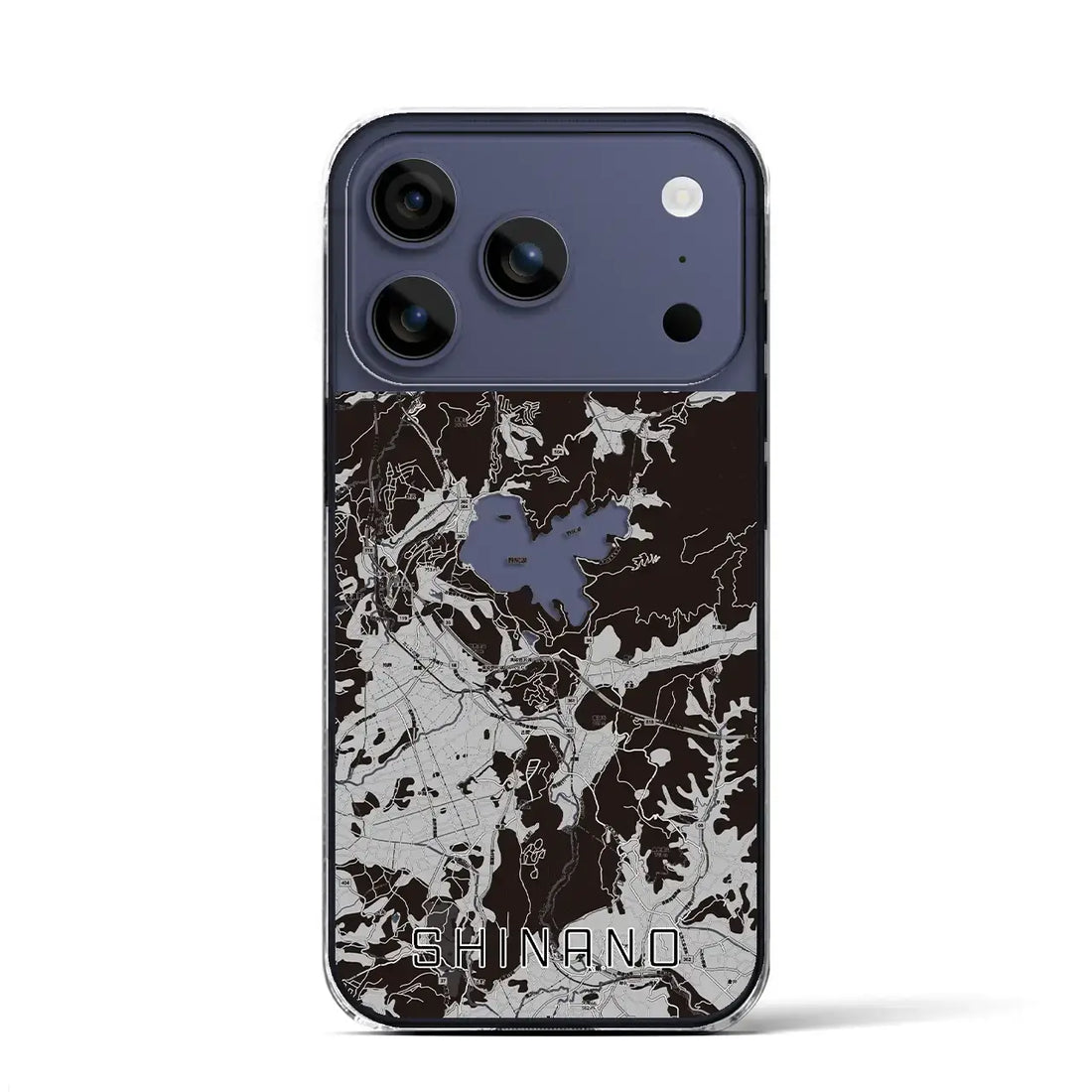 【信濃（長野県）】地図柄iPhoneケース（クリアタイプ）モノトーン・iPhone 17 Pro Max 用