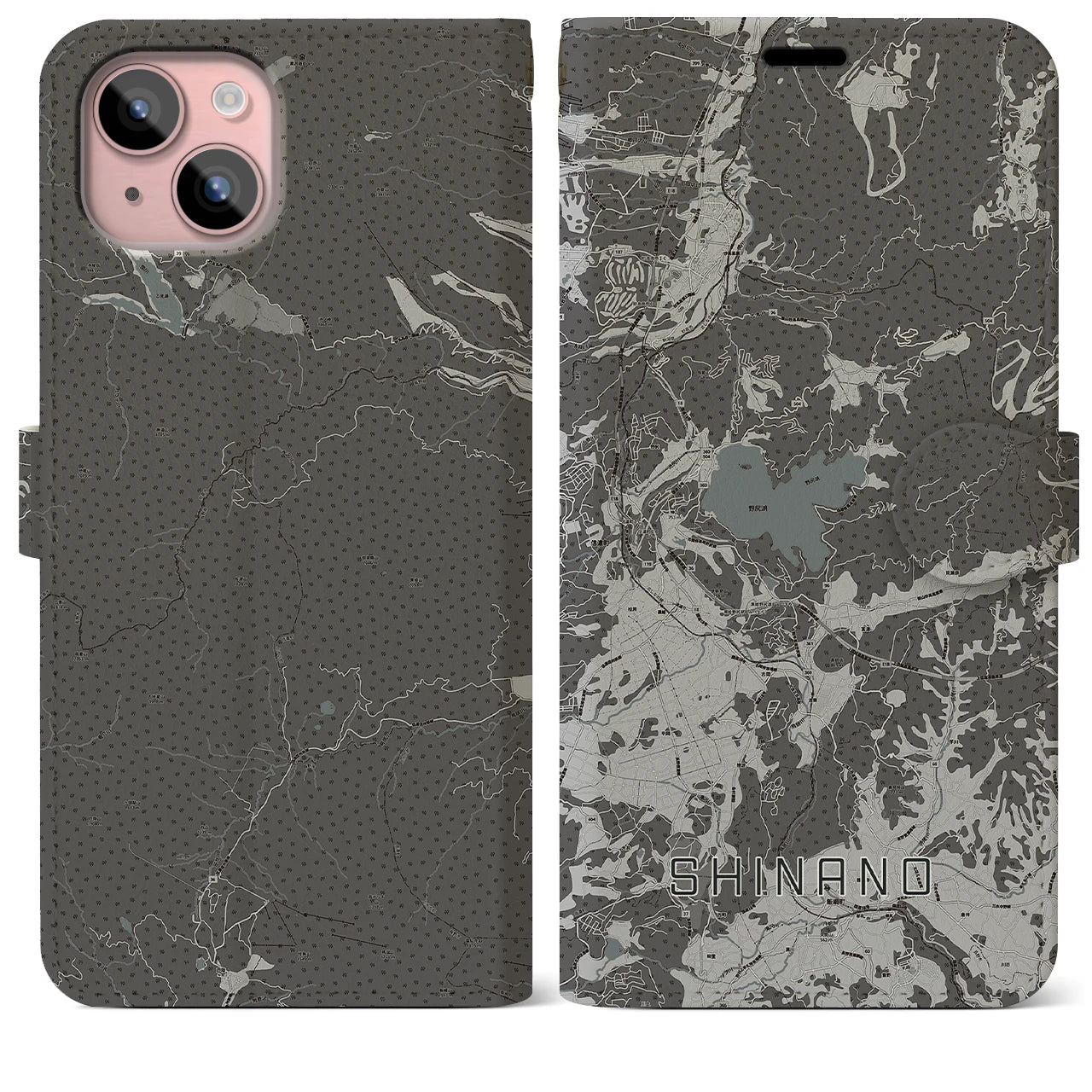 【信濃（長野県）】地図柄iPhoneケース（手帳タイプ）