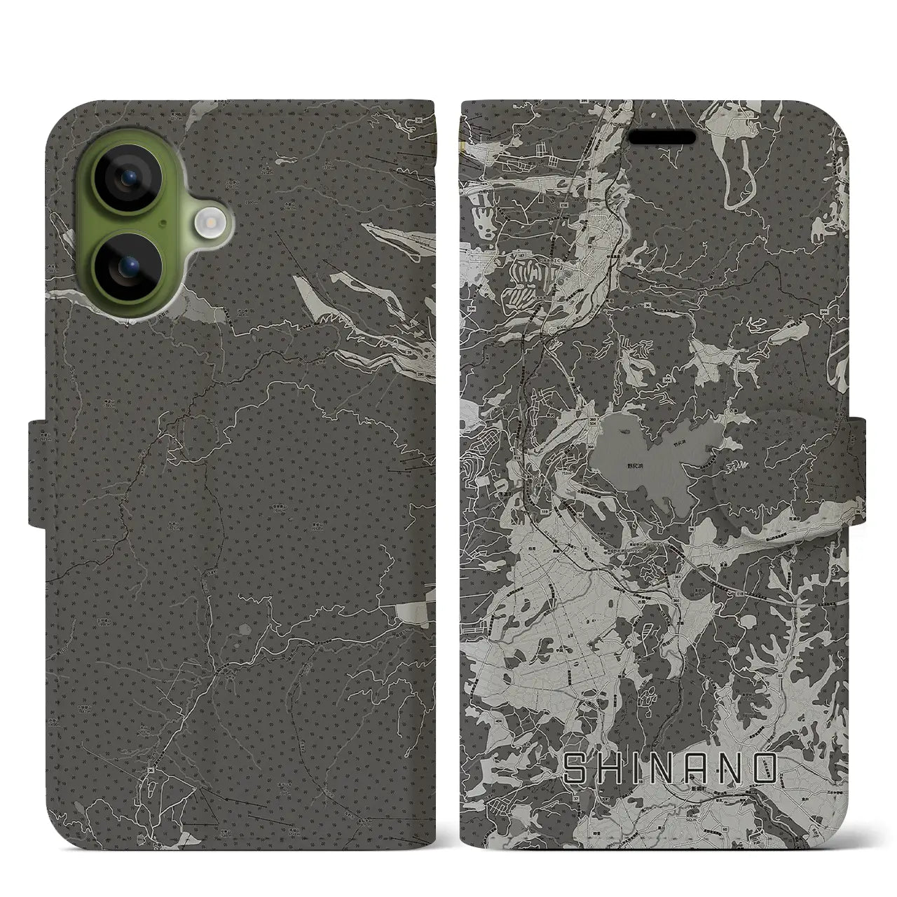 【信濃（長野県）】地図柄iPhoneケース（手帳タイプ）