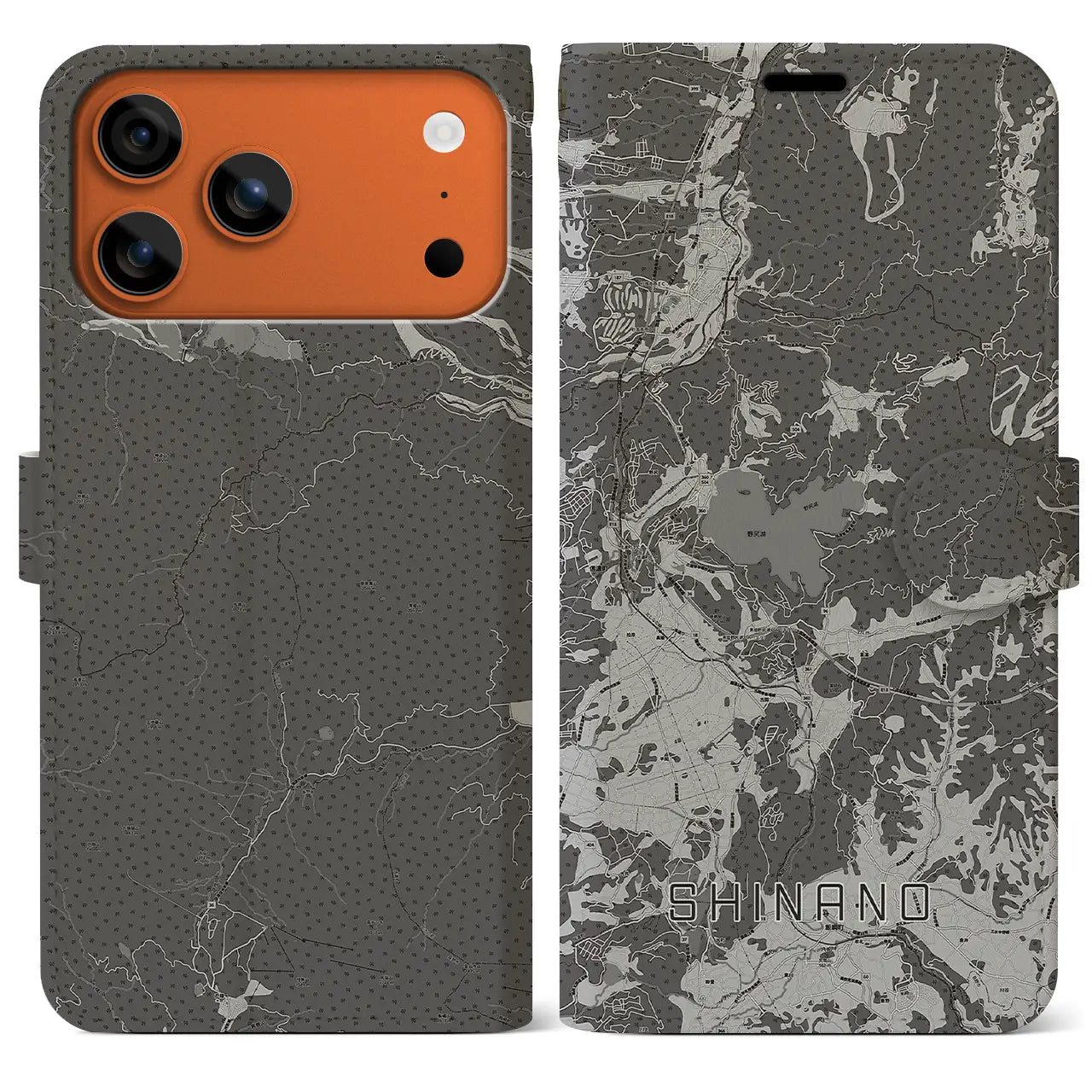 【信濃（長野県）】地図柄iPhoneケース（手帳タイプ）