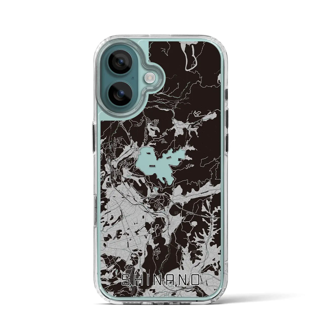 【信濃（長野県）】地図柄iPhoneケース（MagSafeタイプ）モノトーン・iPhone 16 Pro 用
