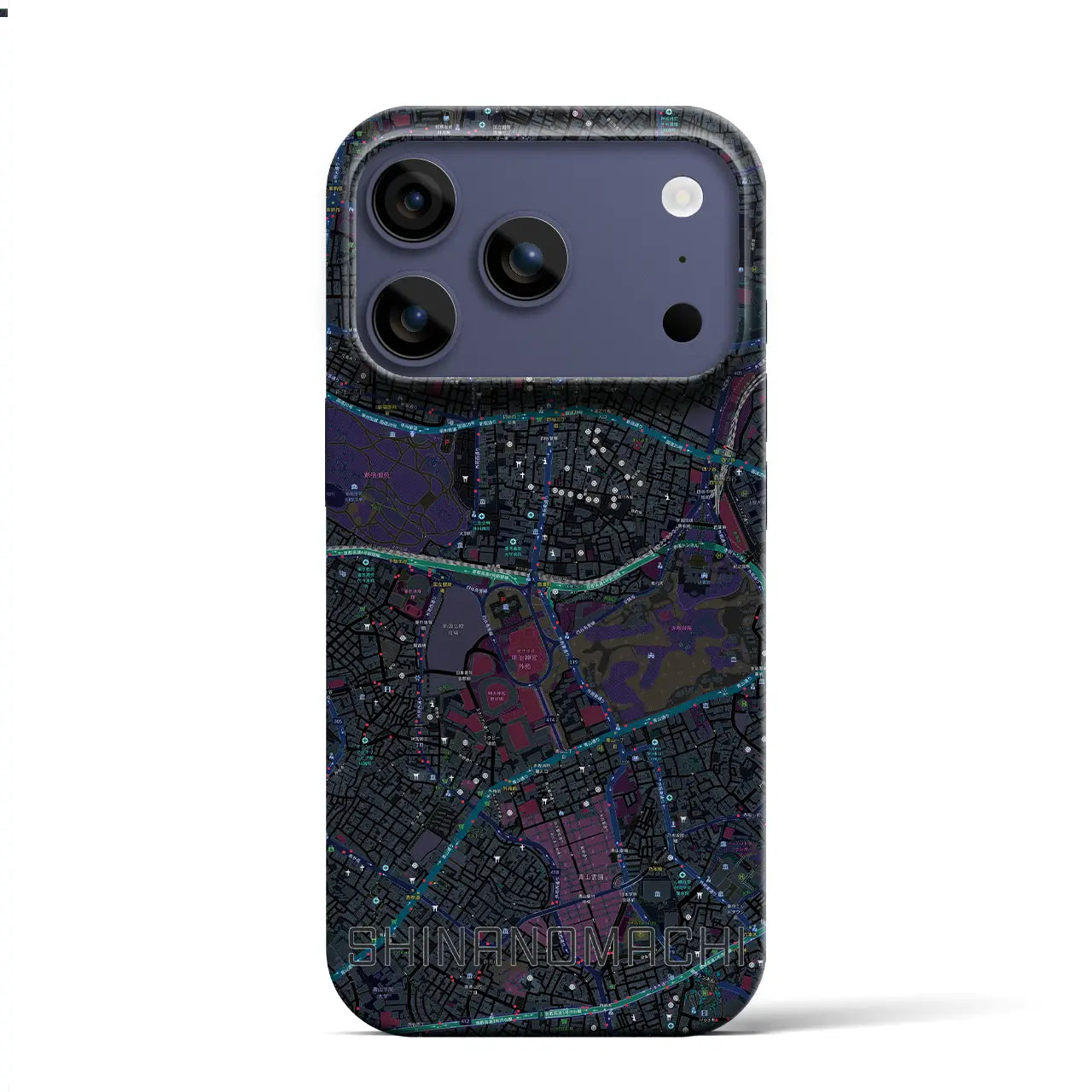 【信濃町（東京都）】地図柄iPhoneケース（バックカバータイプ）