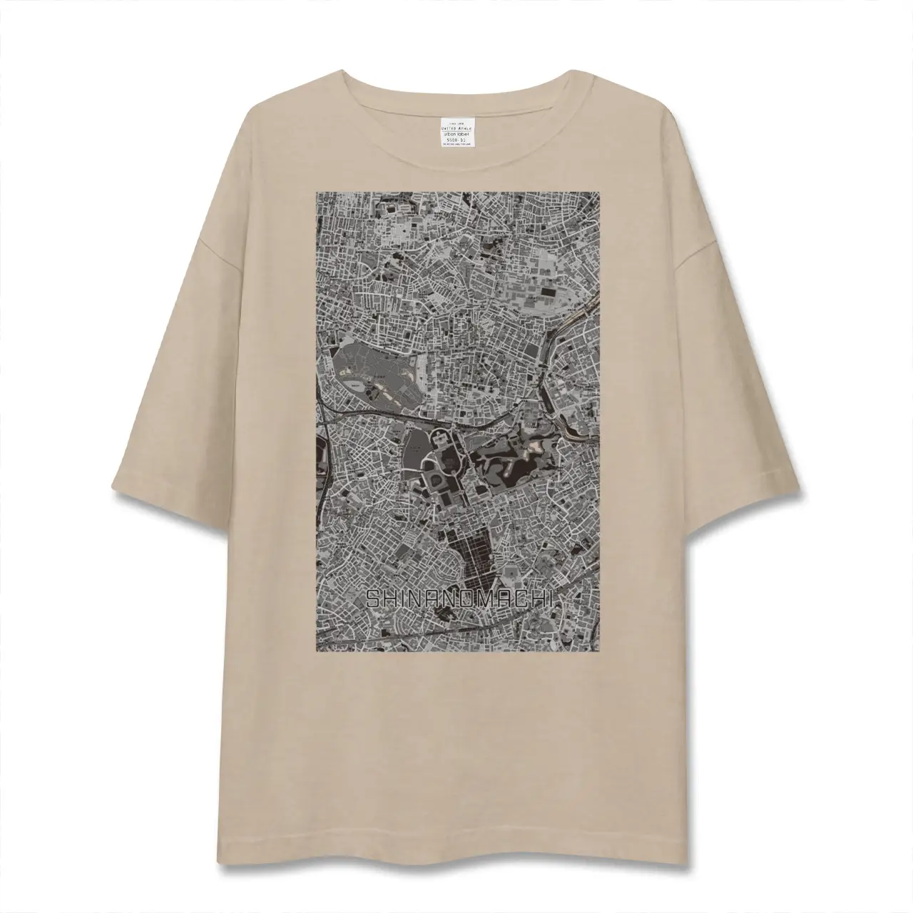 【信濃町（東京都）】地図柄ビッグシルエットTシャツ