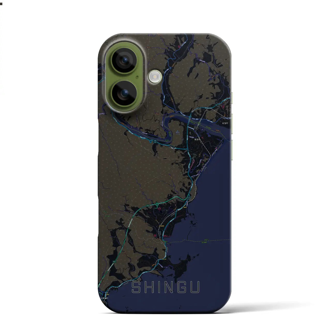 【新宮（和歌山県）】地図柄iPhoneケース（バックカバータイプ）