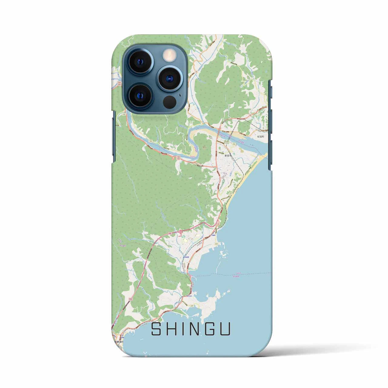 【新宮（和歌山県）】地図柄iPhoneケース（バックカバータイプ）