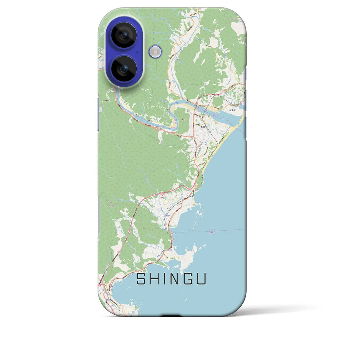 【新宮(和歌山県)】地図柄iPhoneケース(バックカバータイプ)ナチュラル・iPhone 16 Pro Max 用