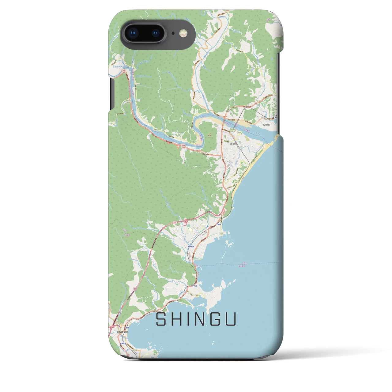 【新宮（和歌山県）】地図柄iPhoneケース（バックカバータイプ）