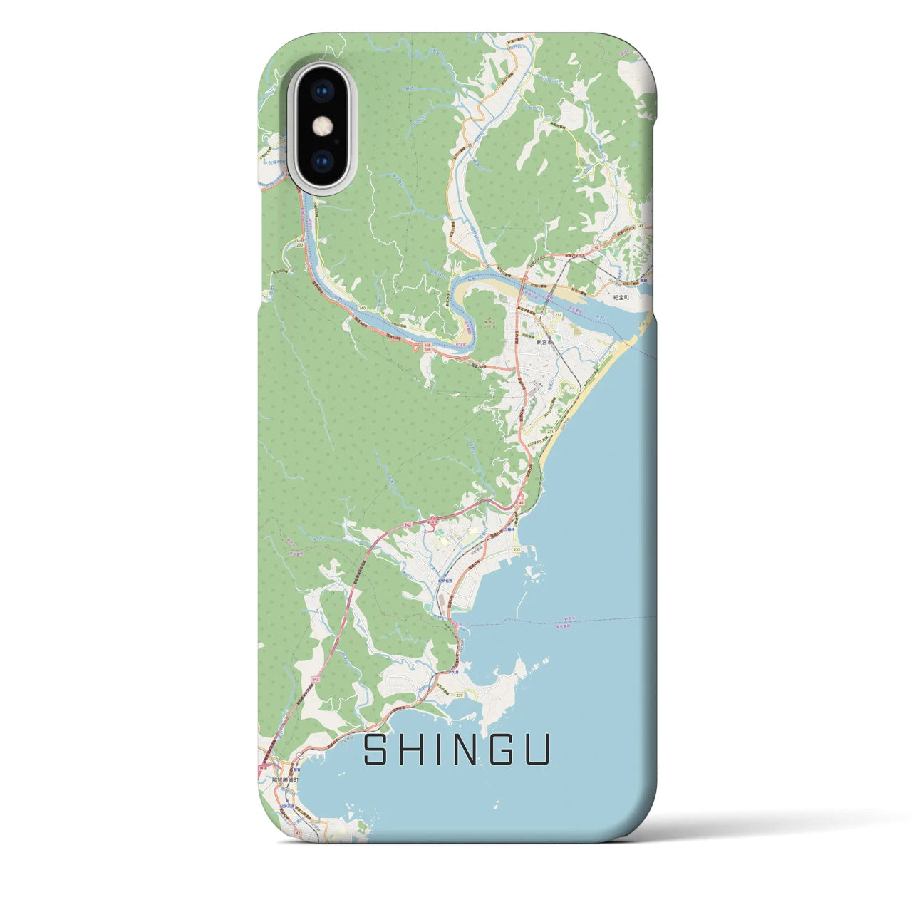 【新宮（和歌山県）】地図柄iPhoneケース（バックカバータイプ）