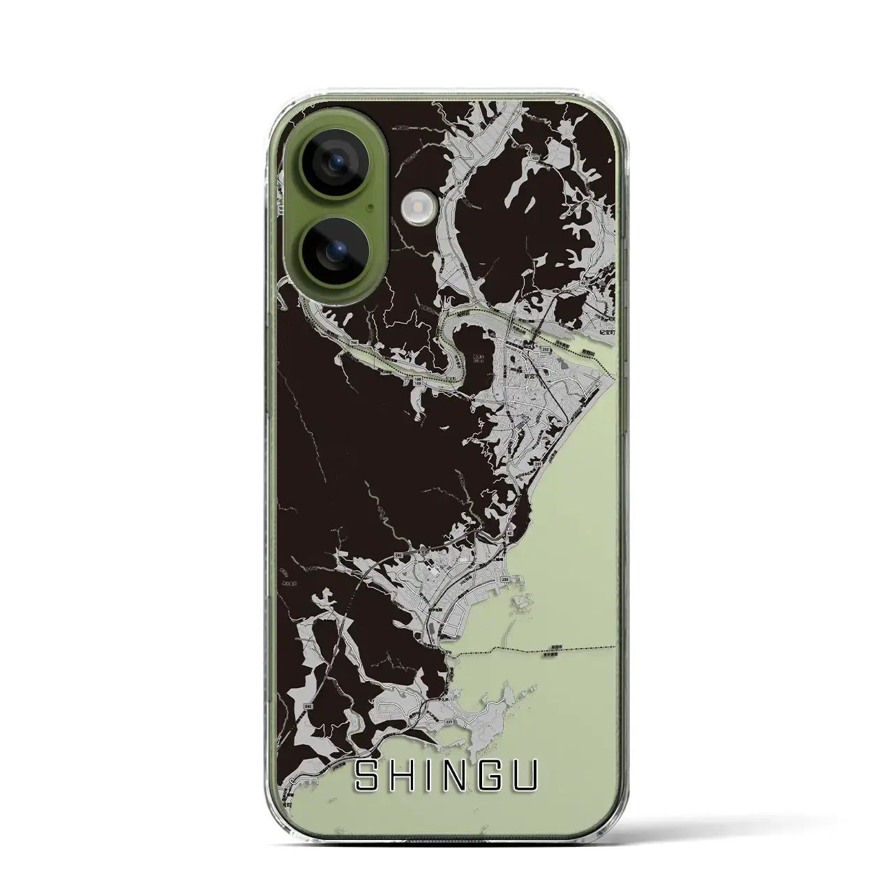 【新宮（和歌山県）】地図柄iPhoneケース（クリアタイプ）