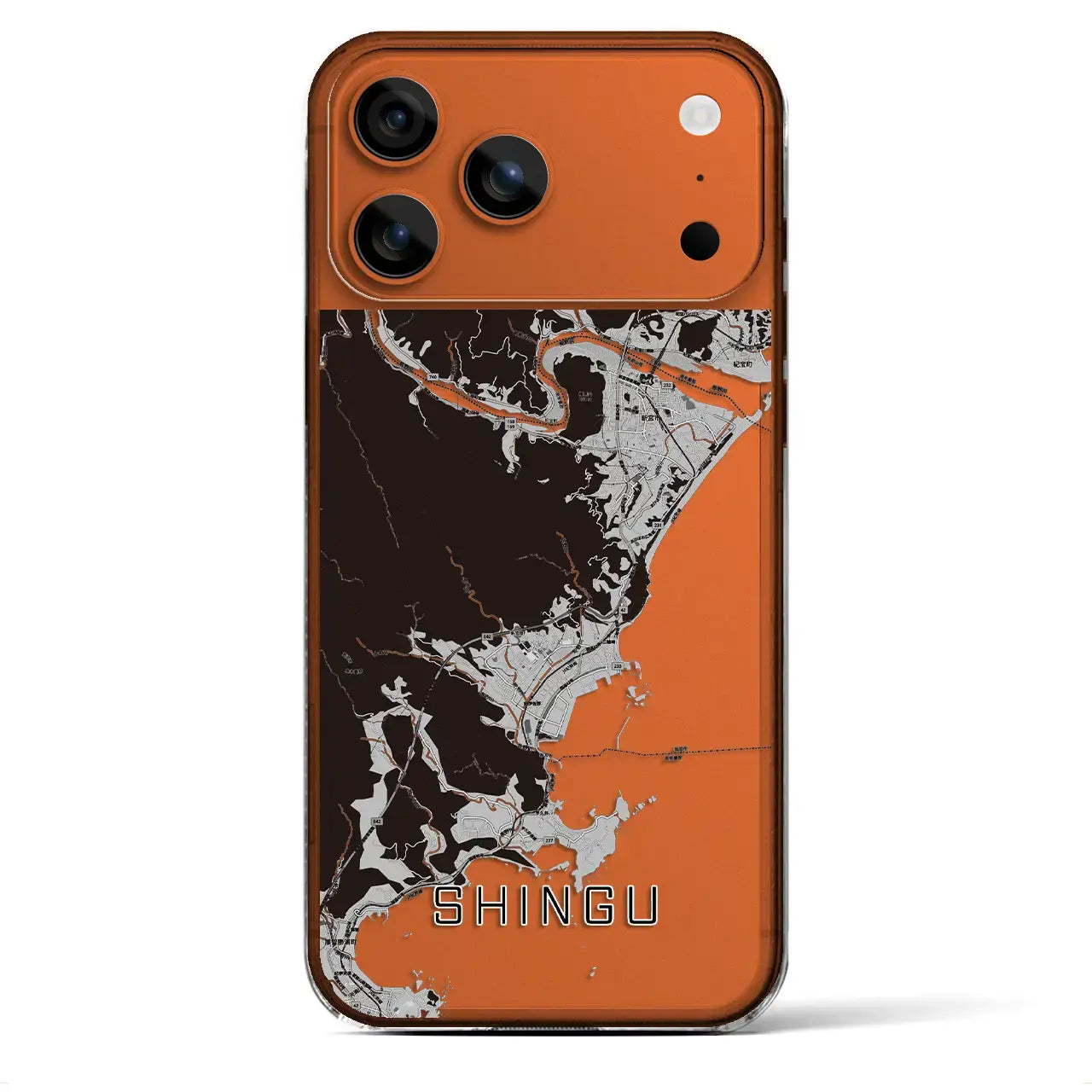 【新宮（和歌山県）】地図柄iPhoneケース（クリアタイプ）モノトーン・iPhone 17 Pro Max 用