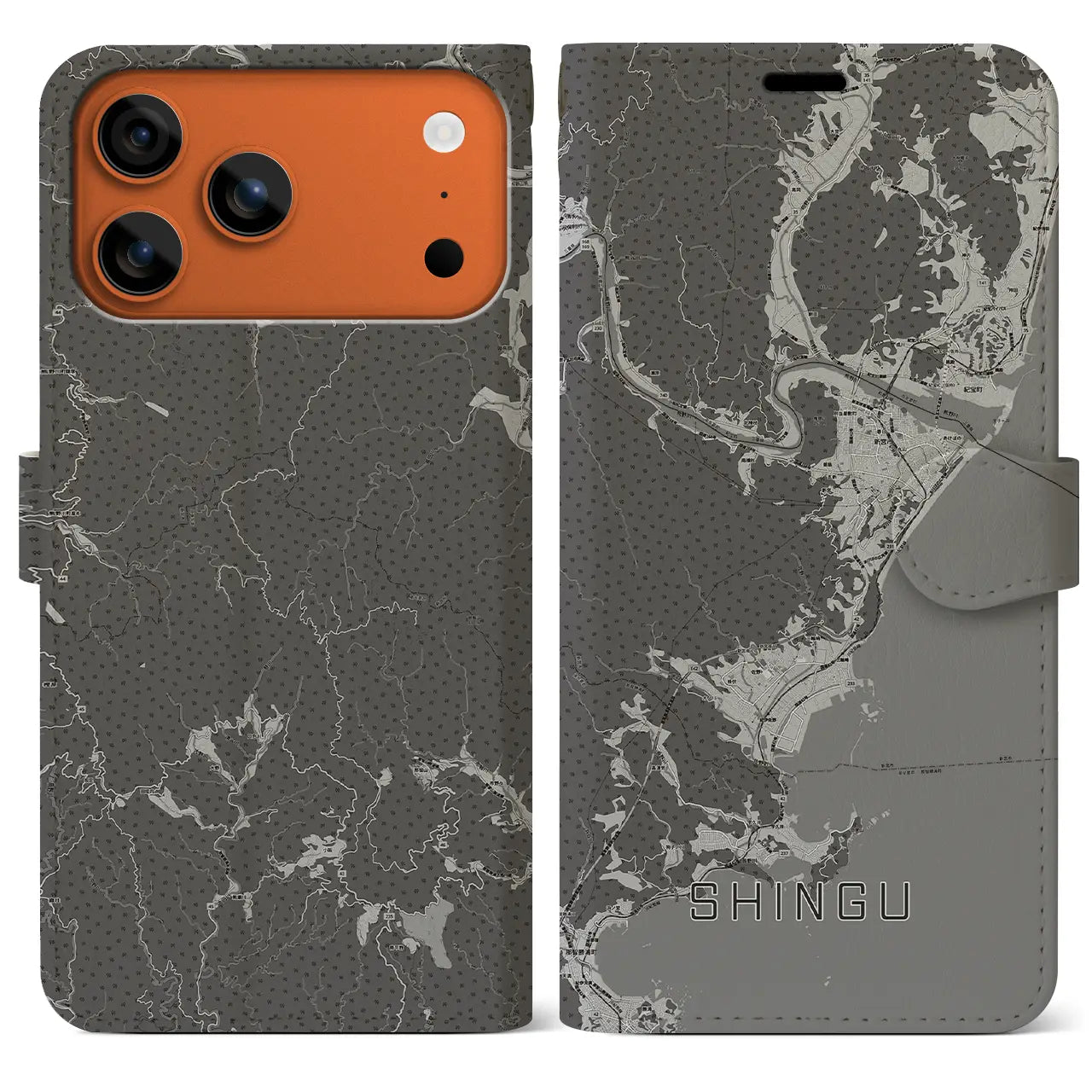 【新宮（和歌山県）】地図柄iPhoneケース（手帳タイプ）