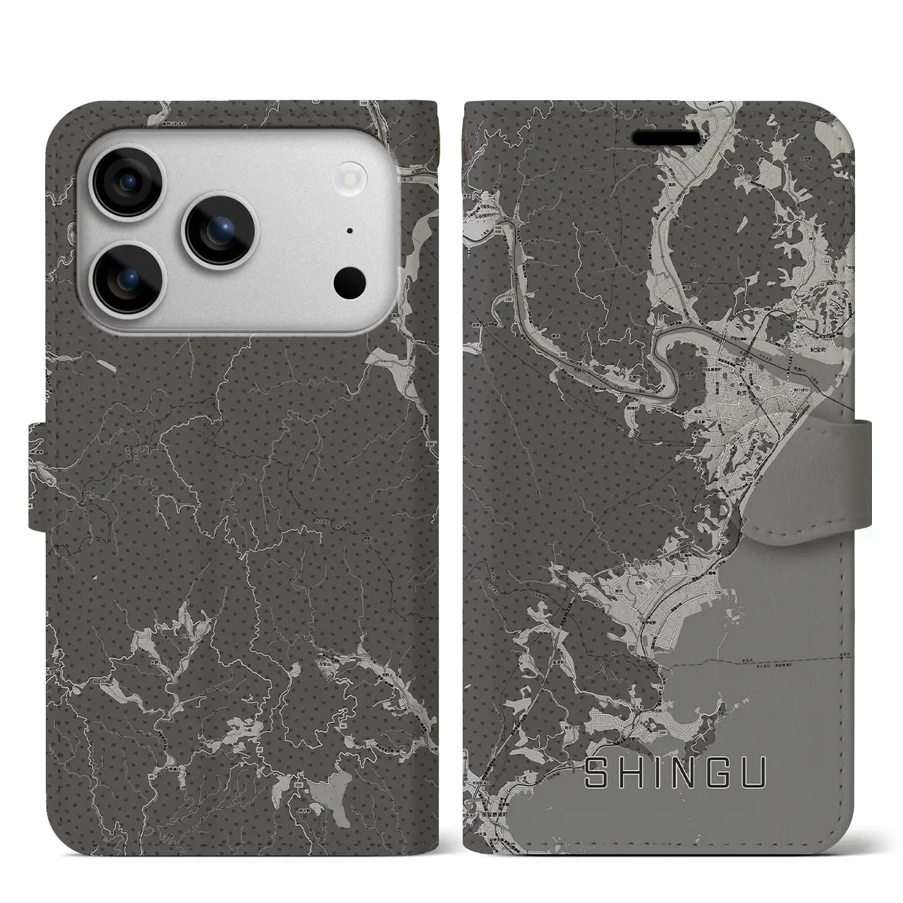 【新宮（和歌山県）】地図柄iPhoneケース（手帳タイプ）