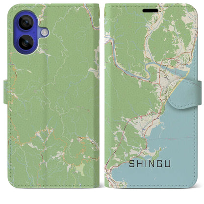 【新宮（和歌山県）】地図柄iPhoneケース（手帳タイプ）ナチュラル・iPhone 16 Pro Max 用