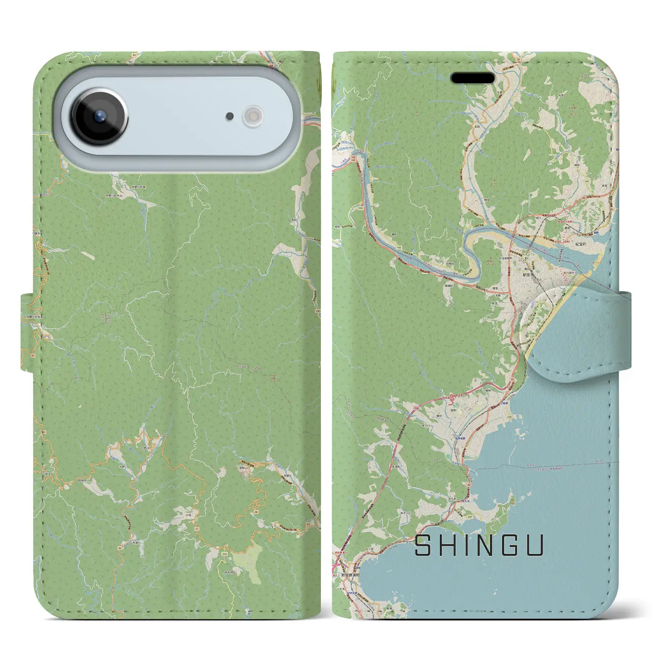 【新宮（和歌山県）】地図柄iPhoneケース（手帳タイプ）