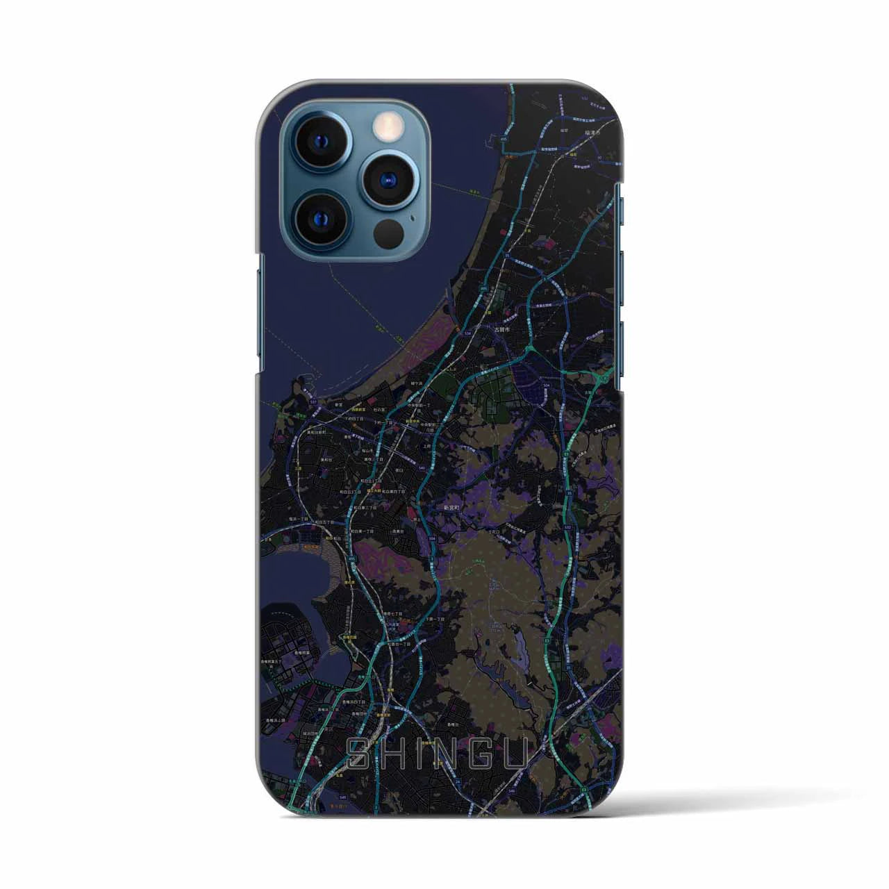 【新宮（福岡県）】地図柄iPhoneケース（バックカバータイプ）
