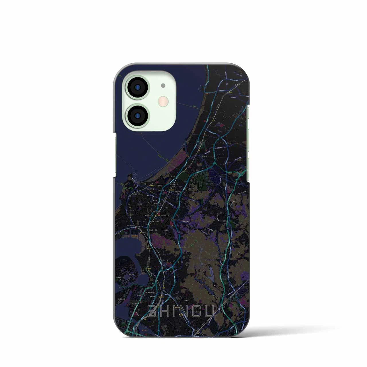 【新宮（福岡県）】地図柄iPhoneケース（バックカバータイプ）