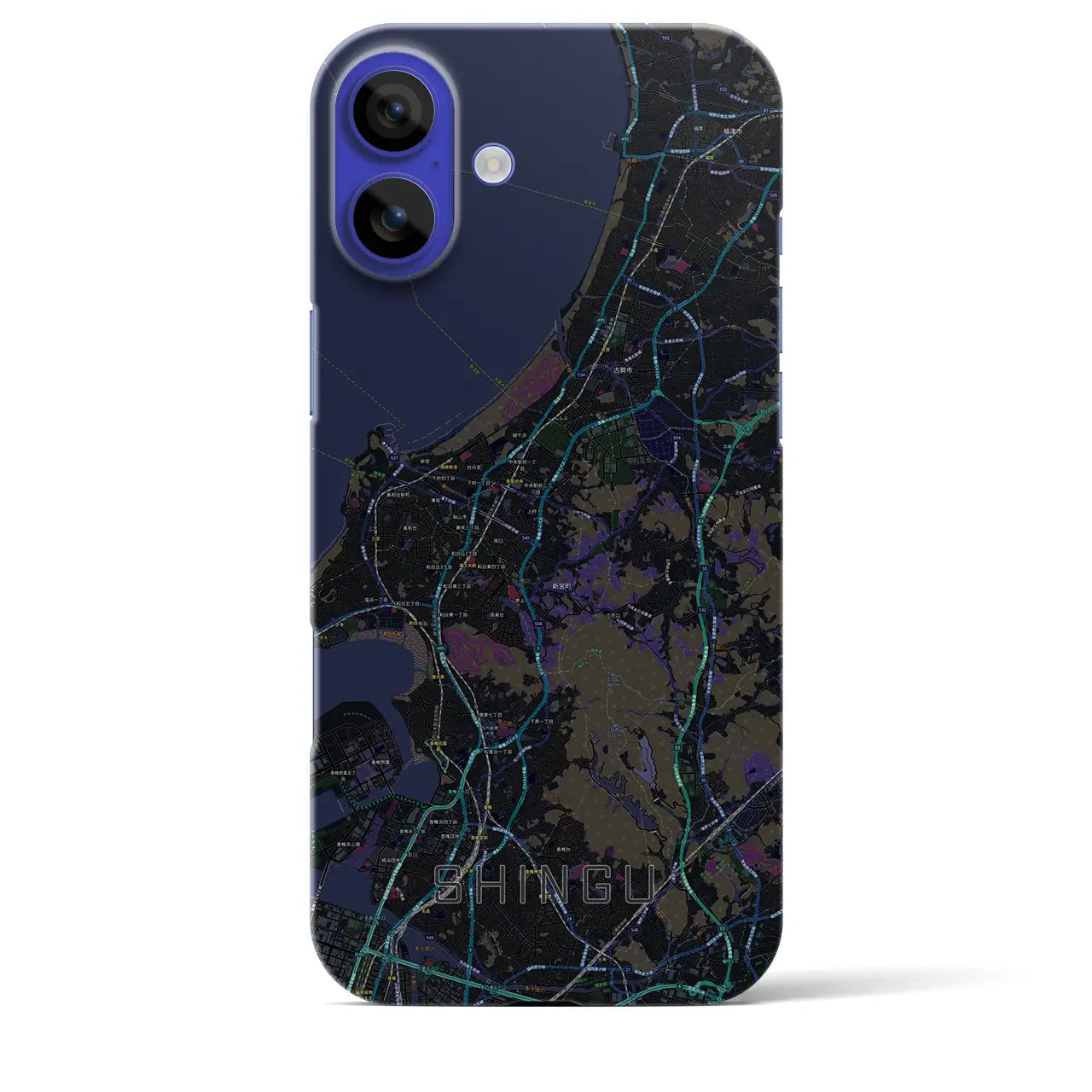 【新宮（福岡県）】地図柄iPhoneケース（バックカバータイプ）