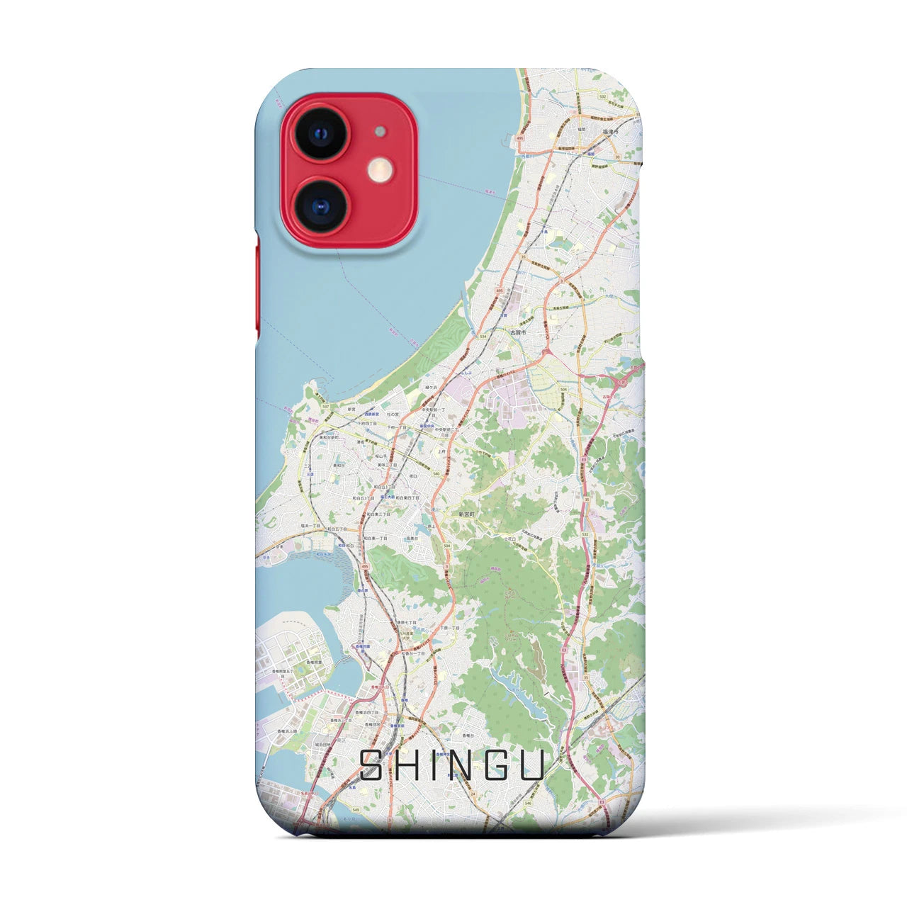【新宮（福岡県）】地図柄iPhoneケース（バックカバータイプ）