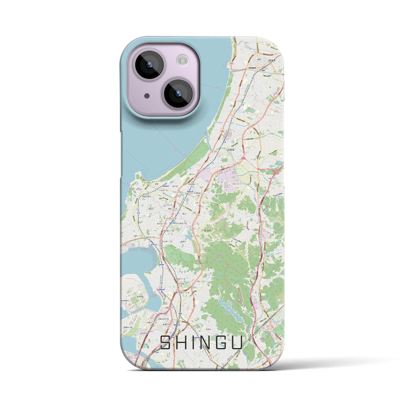 【新宮（福岡県）】地図柄iPhoneケース（バックカバータイプ）