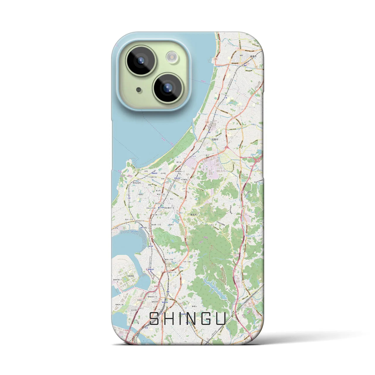 【新宮（福岡県）】地図柄iPhoneケース（バックカバータイプ）