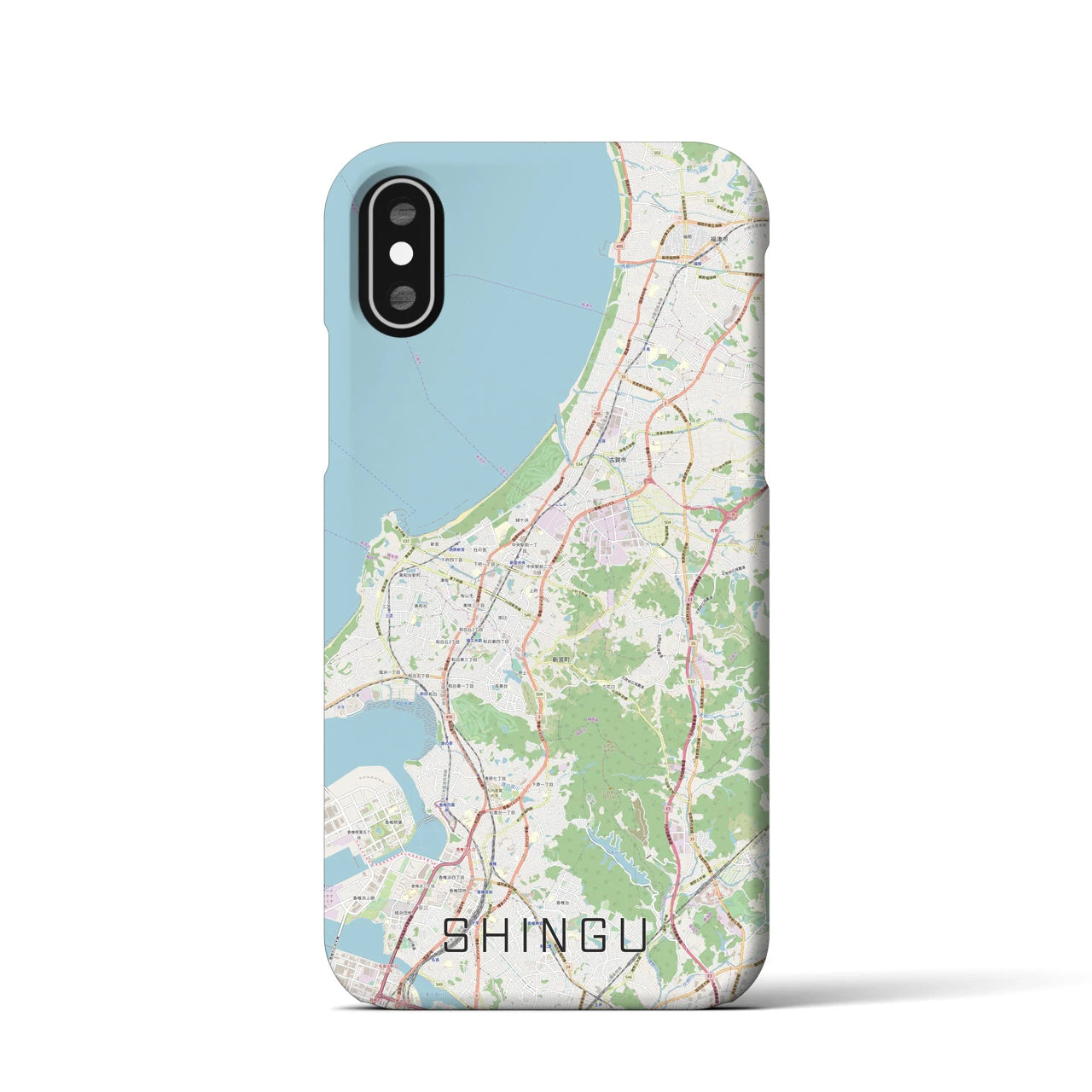 【新宮（福岡県）】地図柄iPhoneケース（バックカバータイプ）