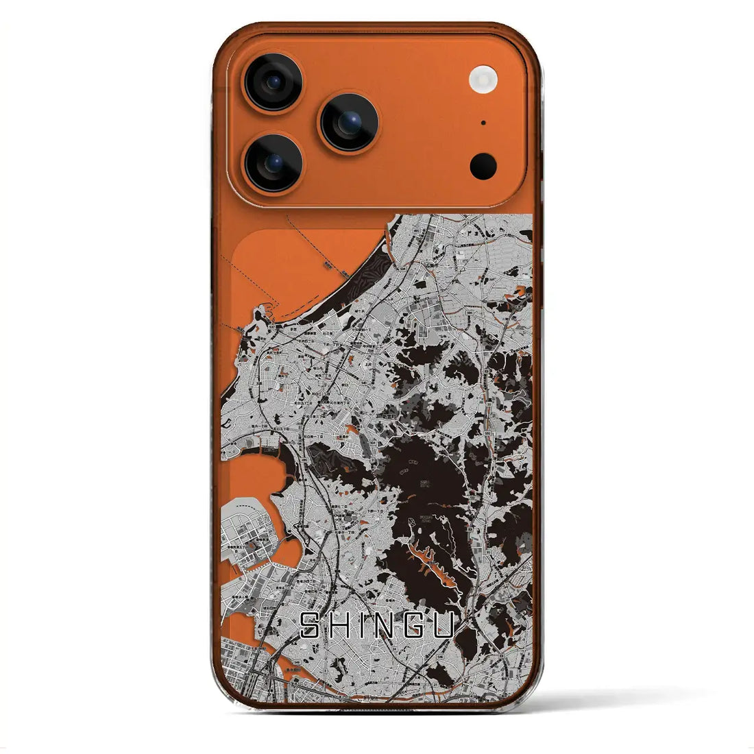 【新宮(福岡県)】地図柄iPhoneケース(クリアタイプ)モノトーン・iPhone 17 Pro Max 用